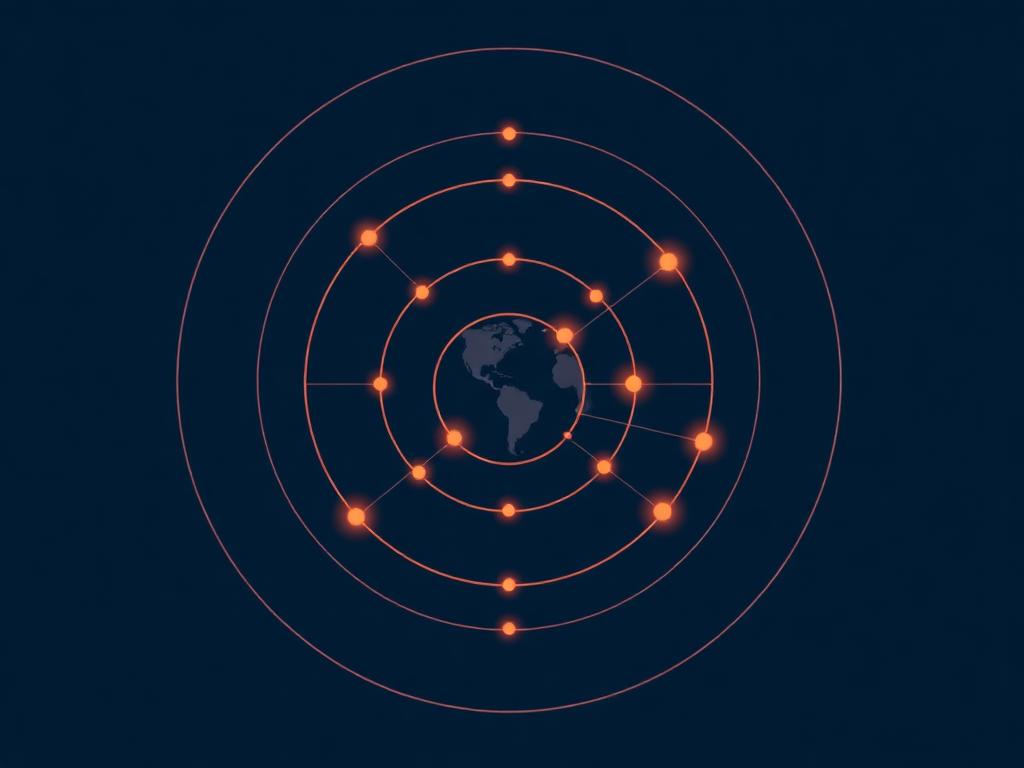 Abstract illustration of account-based marketing targeting global buyer committees with intent signals