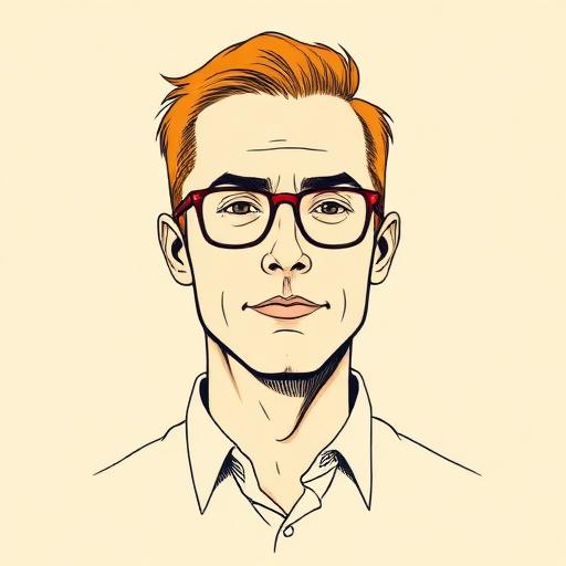 Illustrated portrait of Matthew Stibbe
